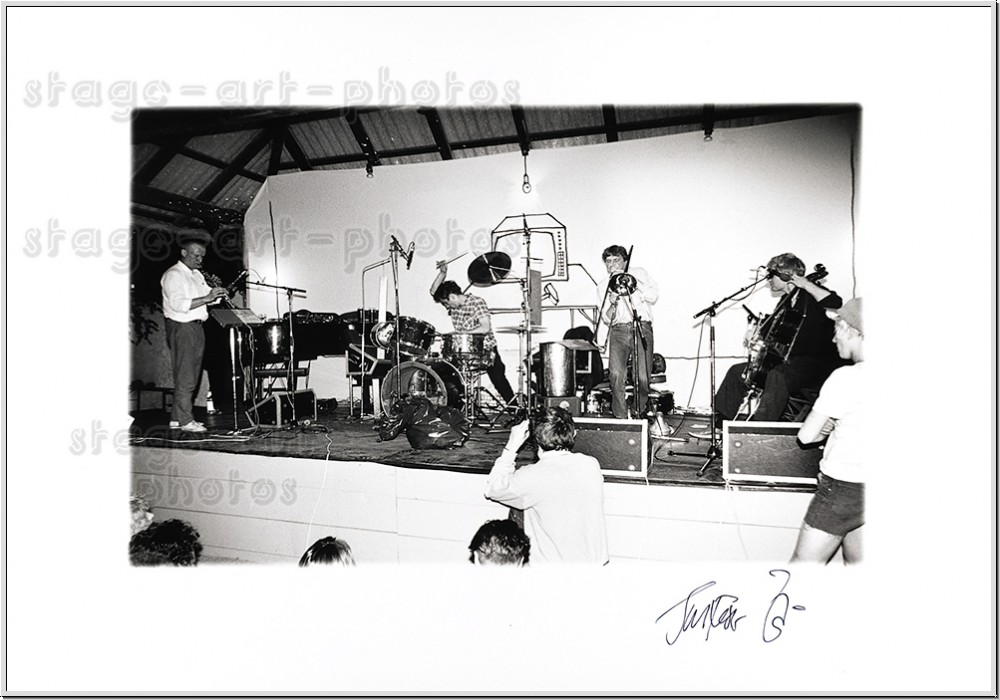 "Slawterhaus" (v.l. Dietmar Diesner, Peter Hollinger, Johannes Bauer, Jon Rose)